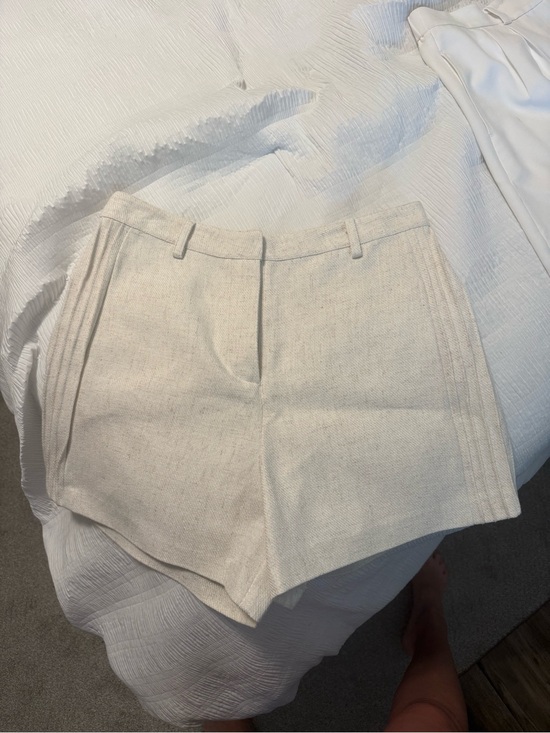 Ronny Kobo Collection Pants - Ronny Kobo Collection Cream High-Waist Tailored Shorts